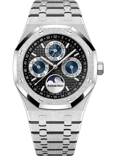 [26574BC.GG.1224BC.01] Royal Oak Perpetual Calendar 41 Frosted White Gold / Black