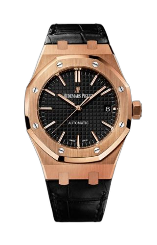 [15450OR.OO.D002CR.01] Royal Oak 15450 Selfwinding Pink Gold / Black / Strap