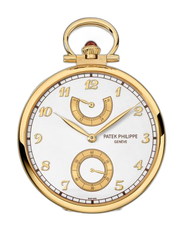 [982/174J] Pocket Watch Lepine Power Reserve Yellow Gold / An Outing on the Lake