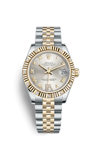 [178313-0074] Datejust 31 Rolesor Fluted Diamond / Jubilee / Silver Roman