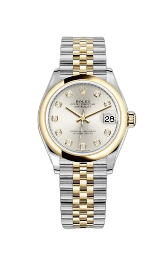 [278243-0020] Datejust 31 Stainless Steel / Yellow Gold / Domed / Silver - Diamond / Jubilee