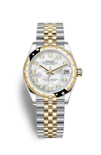 [278343rbr-0028] Datejust 31 Stainless Steel / Yellow Gold / Domed - Diamond / MOP / Jubilee