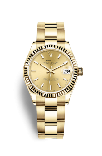 [278278-0039] Datejust 31 Yellow Gold / Fluted / Champagne / Oyster