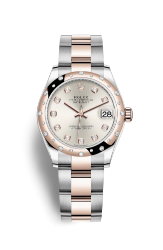 [278341rbr-0015] Datejust 31 Stainless Steel/ Rose Gold / Domed - Diamond / Silver - Diamond / Oyster