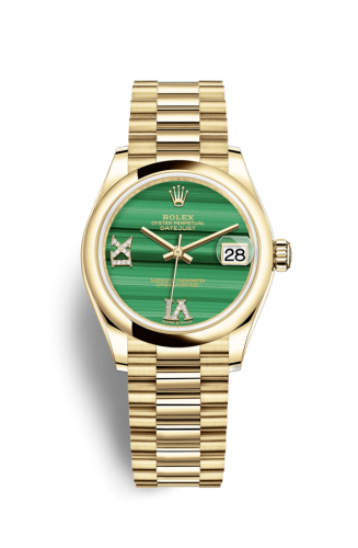 [278248-0004] Datejust 31 Yellow Gold / Domed / Malachite / President