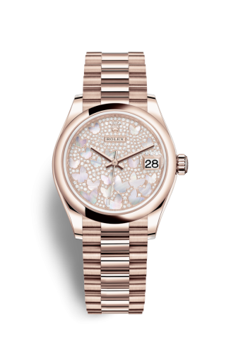 [278245-0020] Datejust 31 Rose Gold / Domed / Butterfly / President