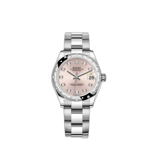 [278344RBR-0033] Datejust 31 Stainless Steel Domed Diamond / Oyster / Pink - Diamond