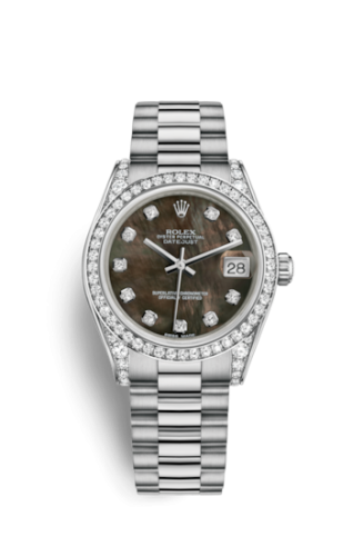 [178159-0015] Datejust 31 White Gold Diamond / President / Black MOP