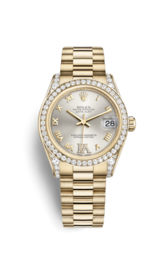 [178158-0061] Datejust 31 Yellow Gold Diamond / President / Silver Roman