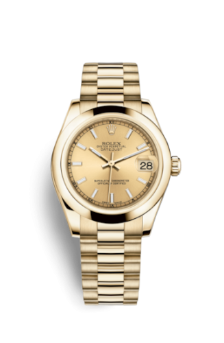 [178248-0048] Datejust 31 Yellow Gold Domed / President / Champagne