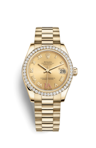 [178288-0064] Datejust 31 Yellow Gold Diamond / President / Champagne Roman