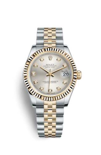 [178273-0015] Datejust 31 Rolesor Yellow Fluted / Jubilee / Silver Diamond