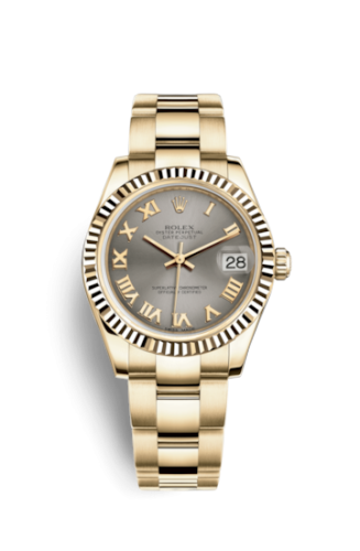 [178278-0136] Datejust 31 Yellow Gold Fluted / Oyster / Steel Roman