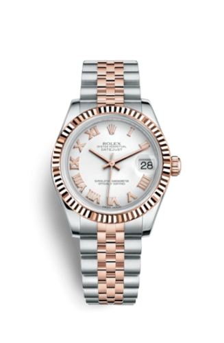 [178271-0067] Datejust 31 Rolesor Everose Fluted / Jubilee / White Roman