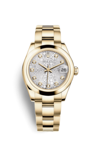 [178248-0038] Datejust 31 Yellow Gold Domed / Oyster / Silver Computer