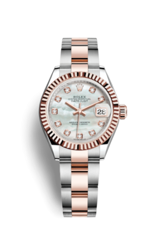 [279171-0014] Lady-Datejust 28 Rolesor Rose Fluted / Oyster / MOP