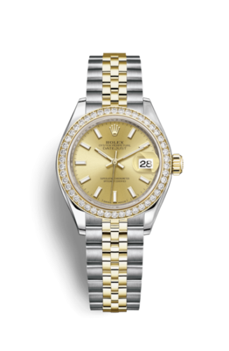 [279383rbr-0001] Lady-Datejust 28 Rolesor Yellow Diamond / Jubilee / Champagne