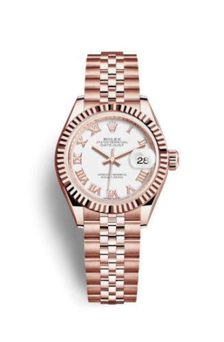 [279175-0022] Lady-Datejust 28 Everose Fluted / Jubilee / White Roman