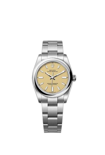 [124200-0007 (aka: m124200-0007)] Oyster Perpetual 34 Stainless Steel / Beige