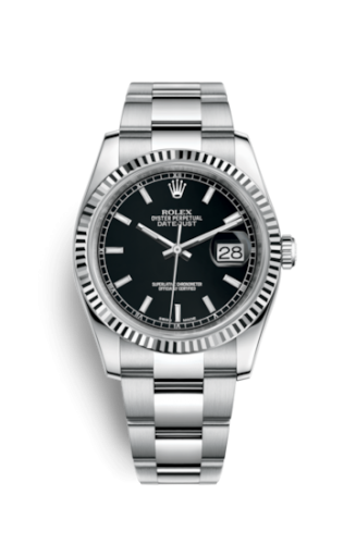 [116234-0091] Datejust 36 Stainless Steel Fluted / Oyster / Black