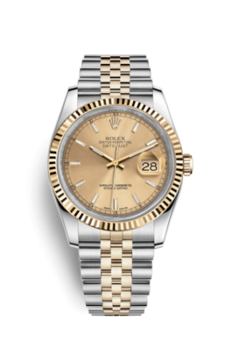 [116233-0151] Datejust 36 Rolesor Yellow Fluted / Jubilee / Champagne