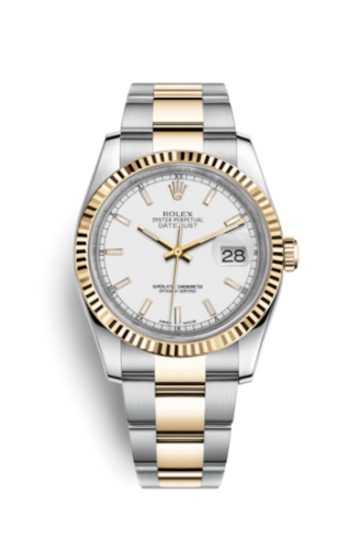 [116233-0171] Datejust 36 Rolesor Yellow Fluted / Oyster / White