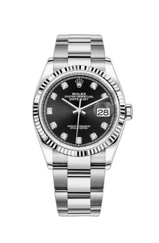 [126234-0028] Datejust 36 Stainless Steel / Fluted / Black-Diamond / Oyster