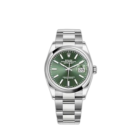[126200-0024] Datejust 36 Stainless Steel - Domed / Green / Oyster