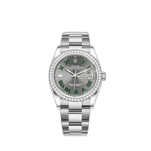 [126284RBR-0038] Datejust 36 Stainless Steel / Diamond / Slate - Roman / Oyster