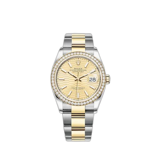 [126283RBR-0026] Datejust 36 Stainless Steel / Yellow Gold / Diamond / Champagne - Fluted / Oyser