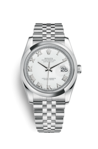 [116200-0070] Datejust 36 Stainless Steel Domed / Jubilee / White Roman