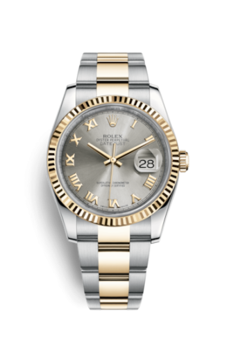 [116233-0180] Datejust 36 Rolesor Yellow Fluted / Oyster / Steel Roman