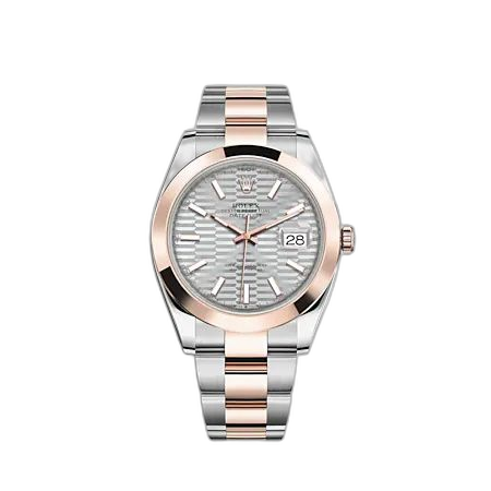 [126301-0017] Datejust 41 Rolesor Everose - Smooth / Oyster / Silver - Fluted