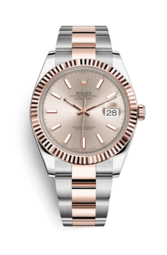 [126331-0009] Datejust 41 Rolesor Everose Fluted / Oyster / Sundust