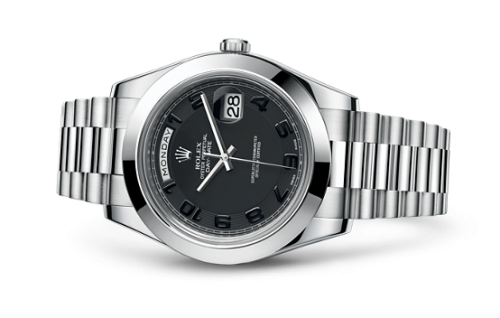 [218206-0003] Day-Date II Platinum Black Arabic