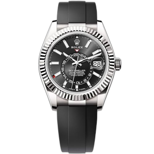 [336239-0002] Sky-Dweller White Gold / Black / OysterFlex