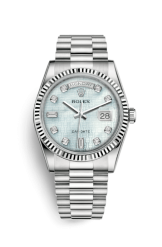[118239-0277] Day-Date 36 White Gold Fluted / President / Oxford MOP