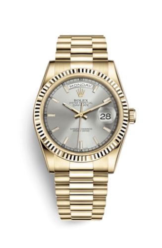 [118238-0106] Day-Date 36 Yellow Gold Fluted / President / Silver