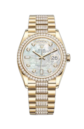 [128348RBR-0019 (aka: M128348RBR-0019)] Day-Date 36 Yellow Gold / Diamond / MOP-Diamond / President-Diamond