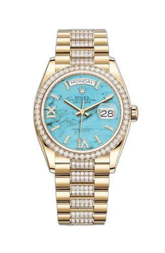 [128348RBR-0038 (aka: M128348RBR-0038)] Day-Date 36 Yellow Gold / Diamond / Turquoise / President-Diamond