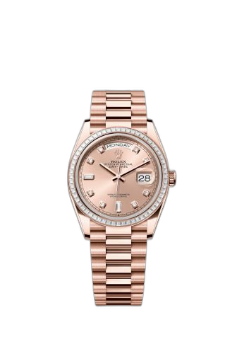 [128395TBR-0002 (aka: m128395tbr-0002)] Day-Date 36 Everose Gold - Baguette / Rose - Diamond / President
