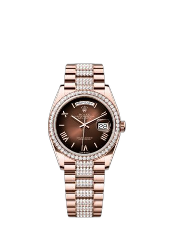 [128345RBR-0076 (aka: m128345rbr-0076)] Day-Date 36 Everose Gold / Diamond / Brown Ombré - Roman / President