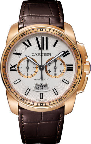 [W7100044] Calibre de Cartier Chronograph Stainless Pink Gold / Silver