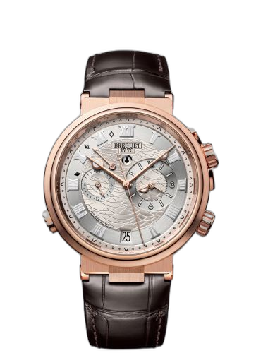 [5547BR/12/9ZU] Marine Alarme Musicale Rose Gold / Silver / Alligator