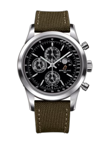 [A1931012/BB68/106W/A20BA.1] Transocean Chronograph 1461 Stainless Steel / Black / Military / Pin