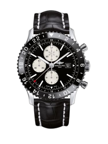 [Y2431012.BE10.760P] Chronoliner Stainless Steel / Black / Croco