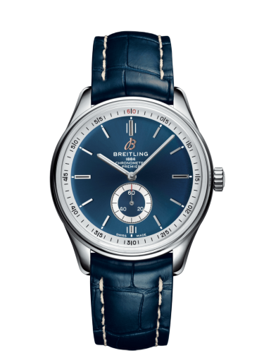 [A37340351C1P2] Premier Automatic 40 Stainless Steel / Blue / Croco Blue / Tang