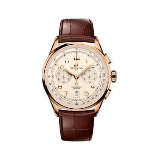 [RB0145371G1P2] Premier B01 Chronograph 42 Red Gold / Cream / Alligator - Matte