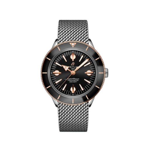 [U10370121B1A1] Superocean Heritage '57 Stainless Steel / Red Gold / Black / Mesh
