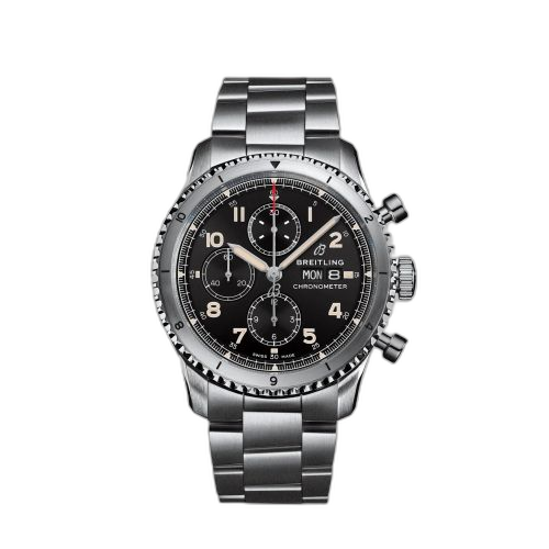 [A13316101B1A1] Aviator 8 Chronograph 43 Stainless Steel / Black / Bracelet